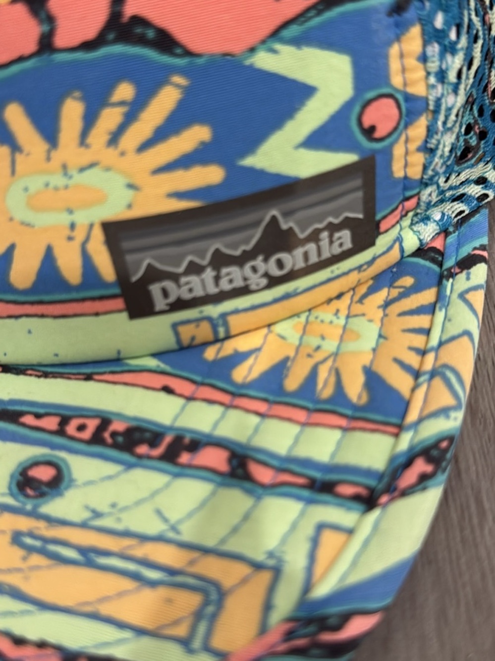 Patagonia Neon Tribal Print Snapback Hat - Blue, Yellow, Coral, Lime - Picture 4 of 10